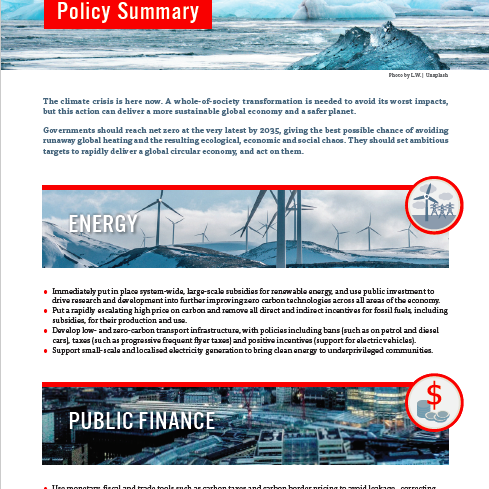 EJF climate manifesto: Policy summary