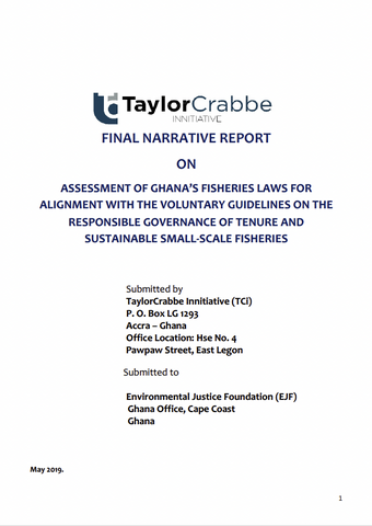Assessment of Ghana’s fisheries laws for alignment with the voluntary guidelines on the responsible governance of tenure and sustainable small-scale fisheries