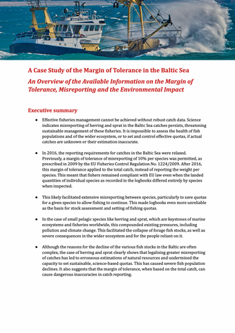 A case study of the margin of tolerance in the Baltic Sea