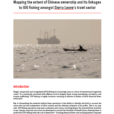 Mapping the extent of Chinese ownership and its linkages in Sierra Leone's trawl sector