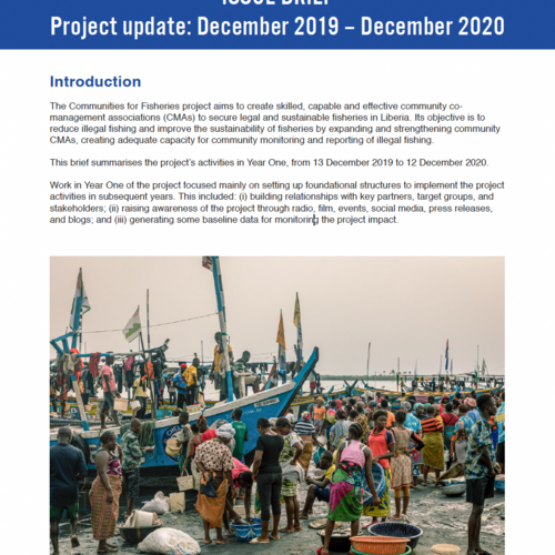 Communities for Fisheries project update - December 2019-December 2020