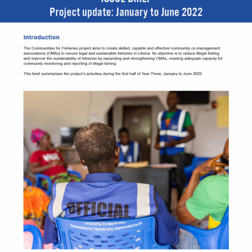 Communities for Fisheries project update - January-June 2022
