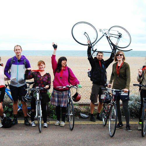 Cyclists complete ride to Brighton for EJF!!