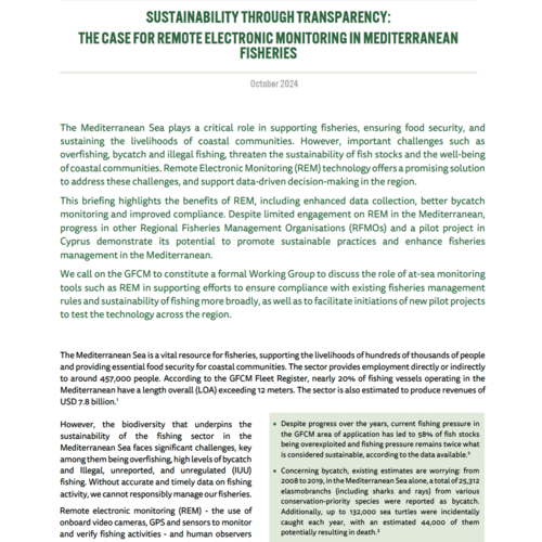 Sustainability through transparency: the case for remote electronic monitoring in Mediterranean fisheries