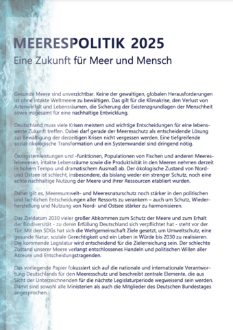 Meerespolitik 2025: Eine Zukunft für Meer und Mensch