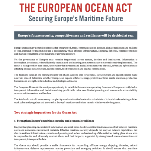 The European Ocean Act: Securing Europe’s Ocean Future