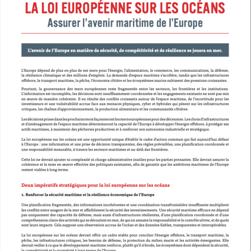 La Loi Europeénne sur les Océans: Assurer l’avenir maritime de l’Europe
