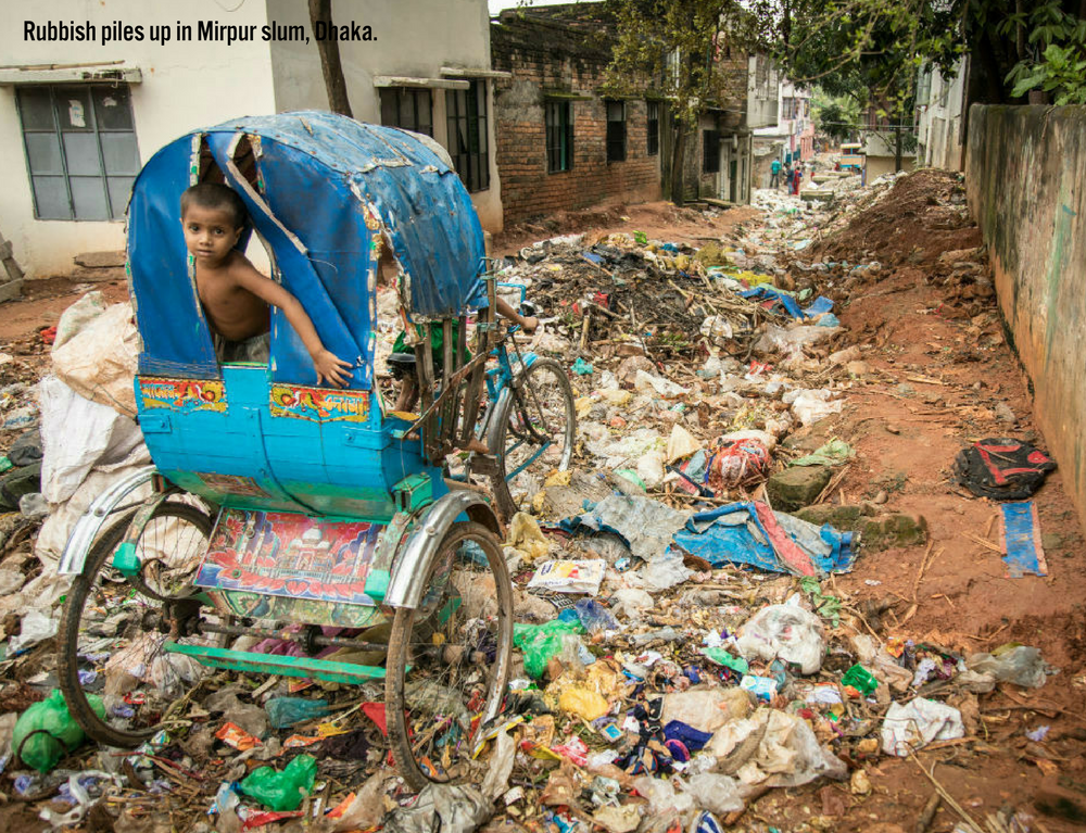 Waste Piles Up In Mirpur Slum Dhaka
