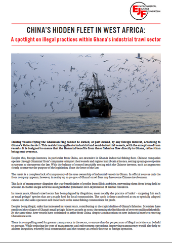 Briefing: China’s hidden fleet in West Africa - a spotlight on illegal practices within Ghana’s industrial trawl sector