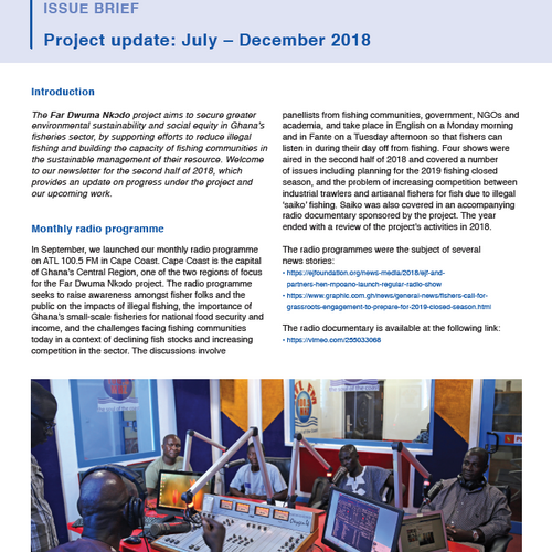 Far Dwuma Nkodo project update: July – December 2018