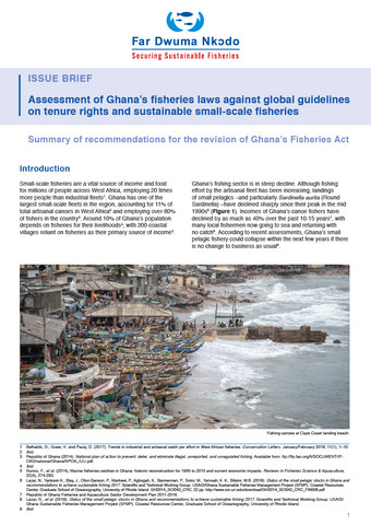 Assessment of Ghana’s fisheries laws against global guidelines on tenure rights and sustainable small-scale fisheries