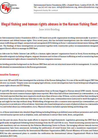 Illegal fishing and human rights abuses in the Korean fishing fleet