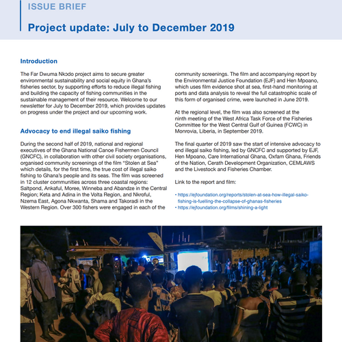 Far Dwuma Nkɔdo project update: July to December 2019