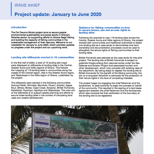 Far Dwuma Nkɔdo project update: January to June 2020