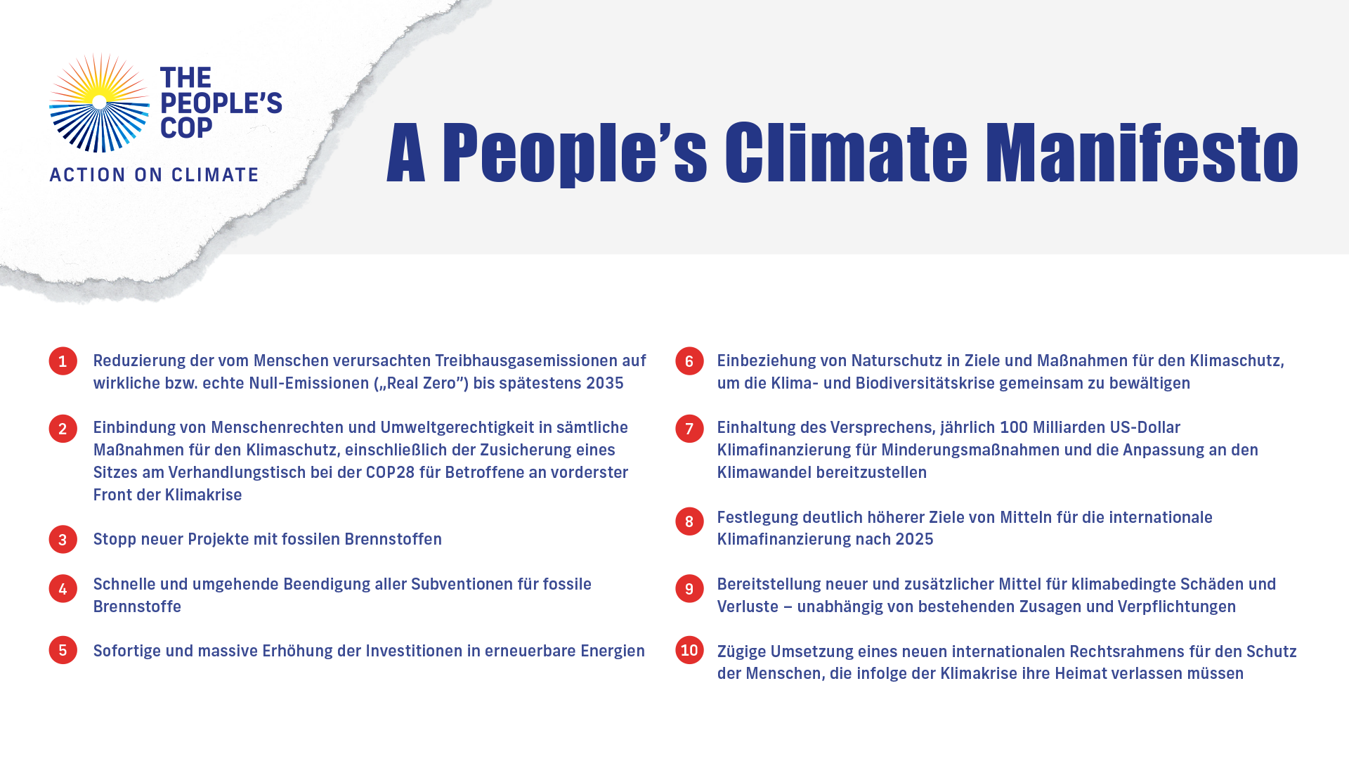 People's Climate Manifesto (German)
