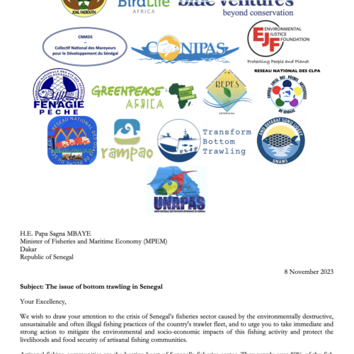 Lettre ouverte adressée au Ministre des Pêches et de l’Économie maritime (MPEM) du Sénégal - Problématique du chalutage de fond au Sénégal