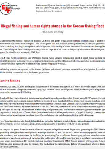 Illegal fishing and human rights abuses in the Korean fishing fleet