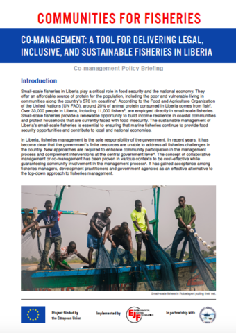 Co-management: a tool for delivering legal, inclusive, and sustainable fisheries in Liberia
